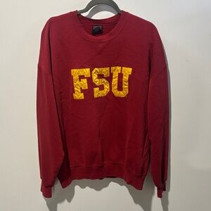 Vintage Embroidered Gold FSU Crew Neck Red Sweater Size XL